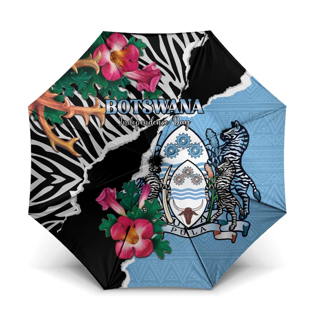 Botswana Independence Day Umbrella Coat Of Arms Devils Claw