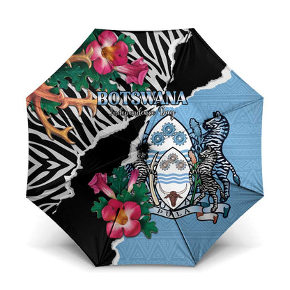 Botswana Independence Day Umbrella Coat Of Arms Devils Claw