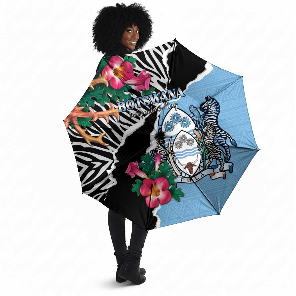 Botswana Independence Day Umbrella Coat Of Arms Devils Claw