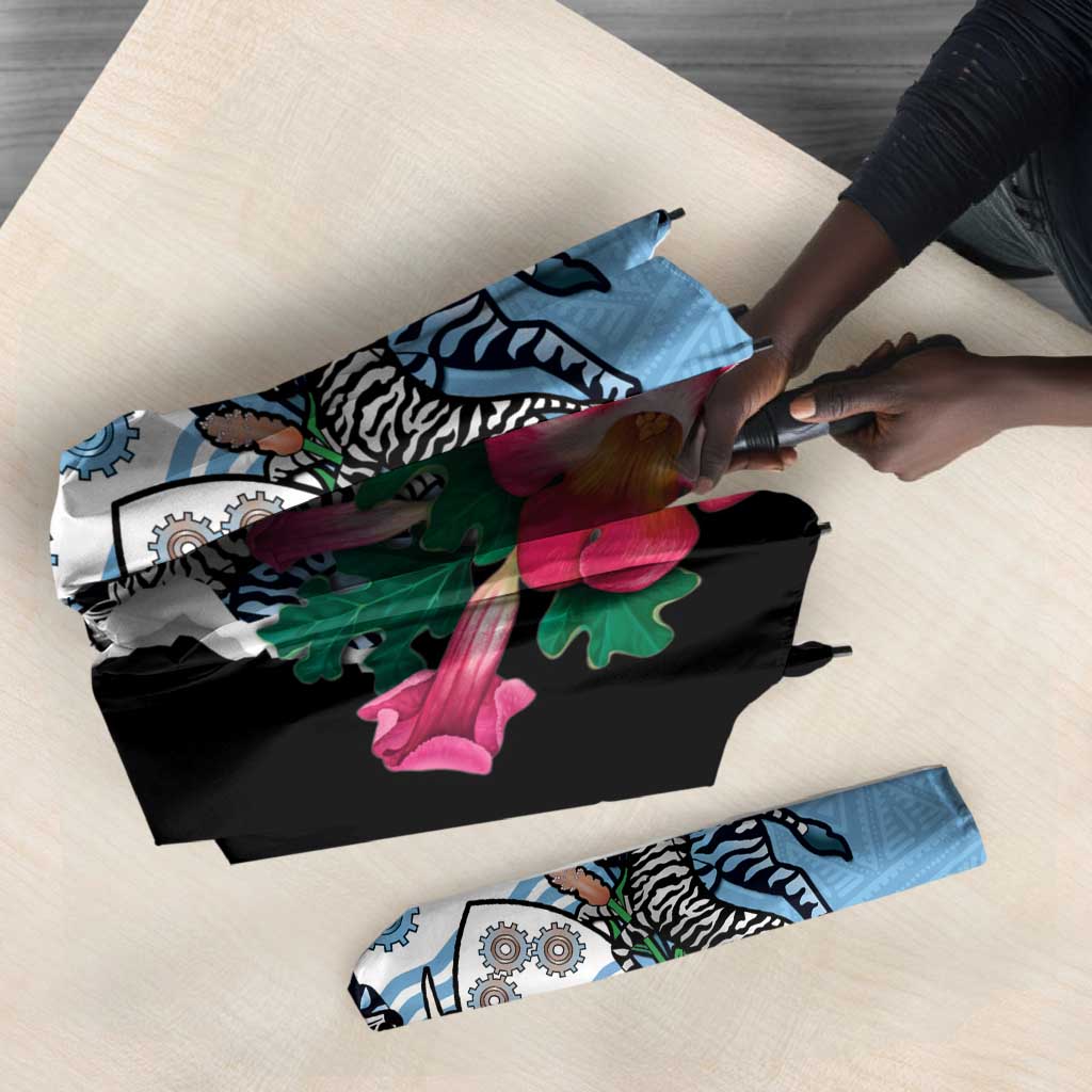 Botswana Independence Day Umbrella Coat Of Arms Devils Claw