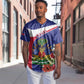 Haiti Neg Marron Baseball Jersey Ayiti Map - Hibiscus Polynesian Pattern - African Pride