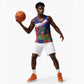 Haiti Neg Marron Basketball Jersey Ayiti Map - Hibiscus Polynesian Pattern - African Pride
