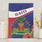 Haiti Neg Marron Canvas Wall Art Ayiti Map - Hibiscus Polynesian Pattern - African Pride
