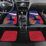 Haiti Neg Marron Car Mats Ayiti Map - Hibiscus Polynesian Pattern - African Pride