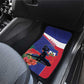 Haiti Neg Marron Car Mats Ayiti Map - Hibiscus Polynesian Pattern - African Pride