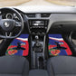 Haiti Neg Marron Car Mats Ayiti Map - Hibiscus Polynesian Pattern - African Pride