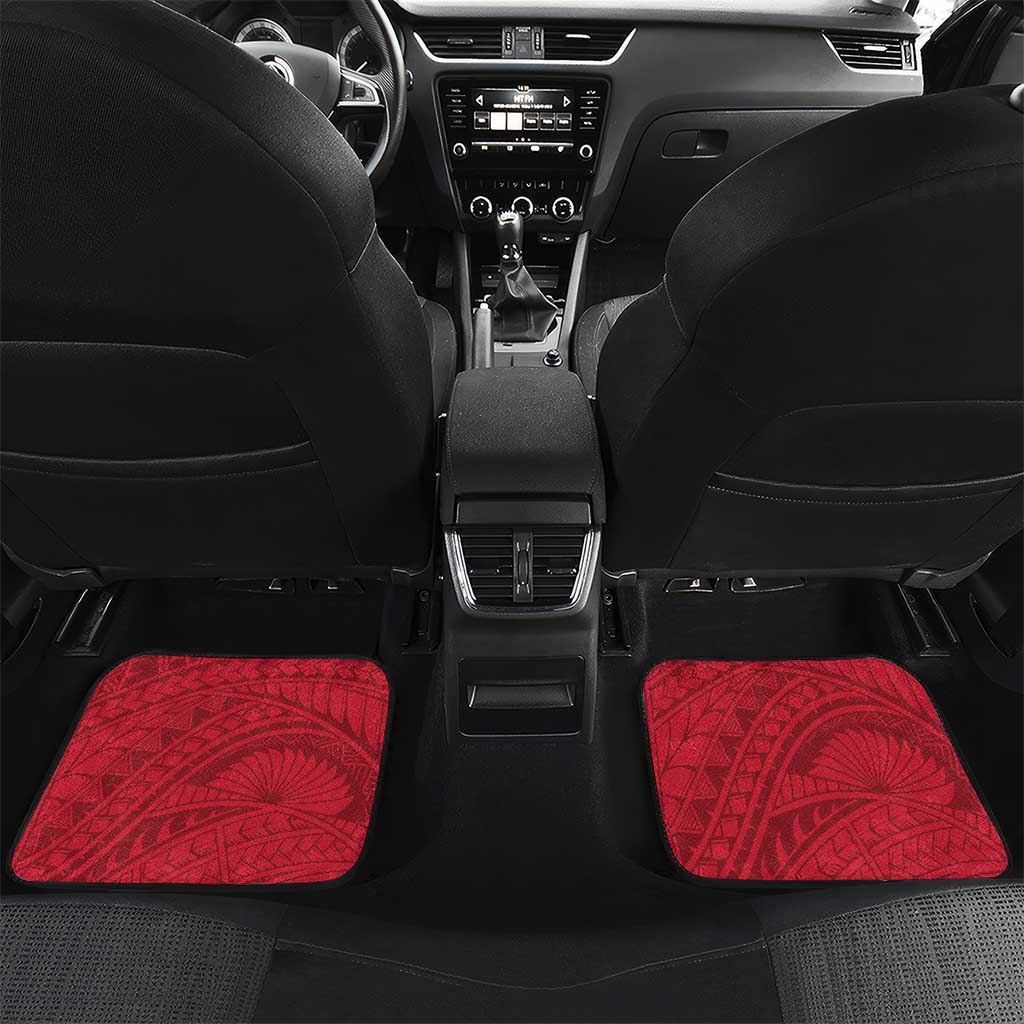 Haiti Neg Marron Car Mats Ayiti Map - Hibiscus Polynesian Pattern - African Pride