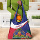 Haiti Neg Marron Grocery Bag Ayiti Map - Hibiscus Polynesian Pattern - African Pride