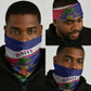 Haiti Neg Marron Neck Gaiter Ayiti Map - Hibiscus Polynesian Pattern - African Pride