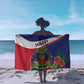Haiti Neg Marron Sarong Ayiti Map - Hibiscus Polynesian Pattern - African Pride