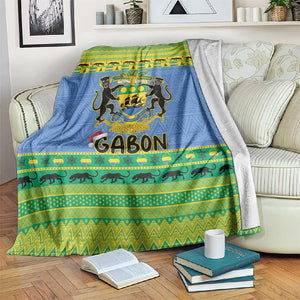 Afro Gabon Christmas Blanket Coat Of Arm Mix African Pattern