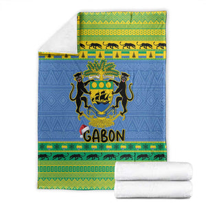 Afro Gabon Christmas Blanket Coat Of Arm Mix African Pattern