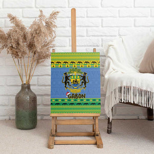 Afro Gabon Christmas Canvas Wall Art Coat Of Arm Mix African Pattern