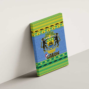 Afro Gabon Christmas Canvas Wall Art Coat Of Arm Mix African Pattern