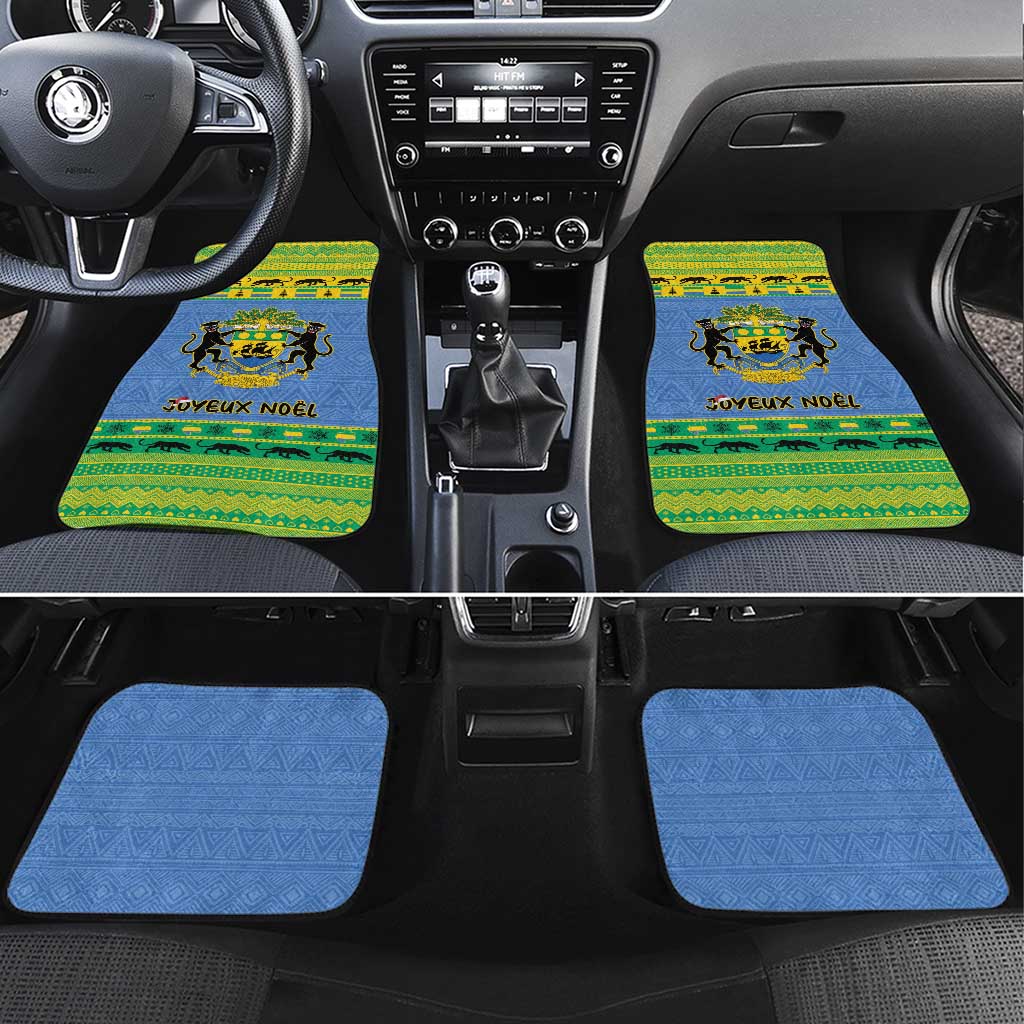 Afro Gabon Christmas Car Mats Coat Of Arm Mix African Pattern