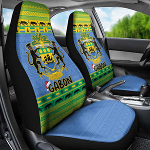 Afro Gabon Christmas Car Seat Cover Coat Of Arm Mix African Pattern