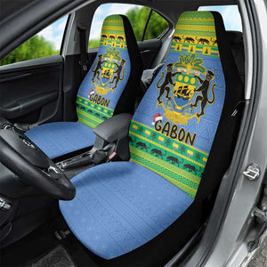 Afro Gabon Christmas Car Seat Cover Coat Of Arm Mix African Pattern