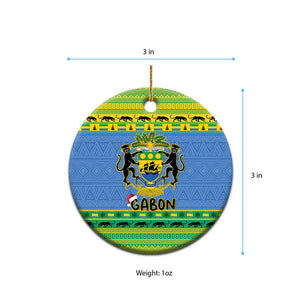 Afro Gabon Christmas Ceramic Ornament Coat Of Arm Mix African Pattern