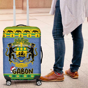 Afro Gabon Christmas Luggage Cover Coat Of Arm Mix African Pattern