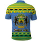 Afro Gabon Christmas Polo Shirt Coat Of Arm Mix African Pattern
