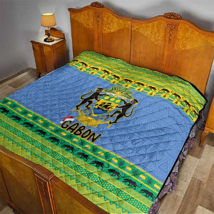 Afro Gabon Christmas Quilt Coat Of Arm Mix African Pattern