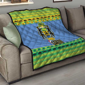 Afro Gabon Christmas Quilt Coat Of Arm Mix African Pattern