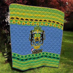 Afro Gabon Christmas Quilt Coat Of Arm Mix African Pattern