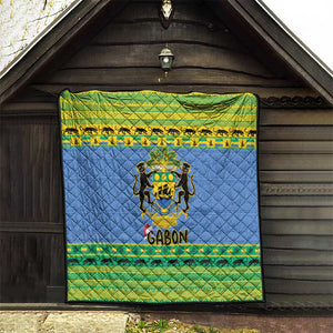 Afro Gabon Christmas Quilt Coat Of Arm Mix African Pattern