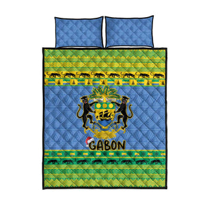 Afro Gabon Christmas Quilt Bed Set Coat Of Arm Mix African Pattern