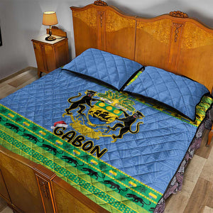 Afro Gabon Christmas Quilt Bed Set Coat Of Arm Mix African Pattern