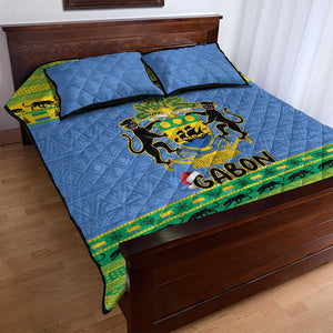 Afro Gabon Christmas Quilt Bed Set Coat Of Arm Mix African Pattern