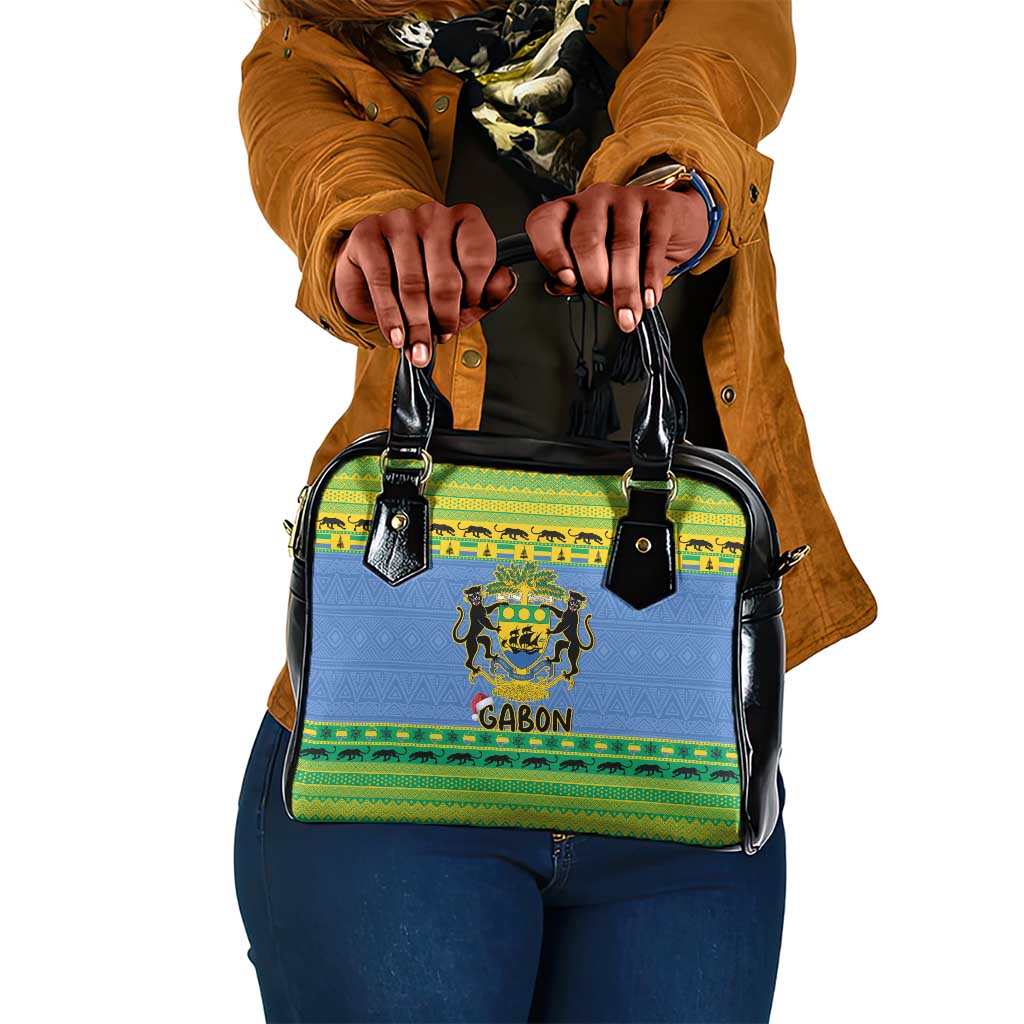 Afro Gabon Christmas Shoulder Handbag Coat Of Arm Mix African Pattern