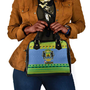 Afro Gabon Christmas Shoulder Handbag Coat Of Arm Mix African Pattern