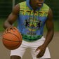 Afro Gabon Christmas Sleeveless Zip Hoodie Coat Of Arm Mix African Pattern - African Pride