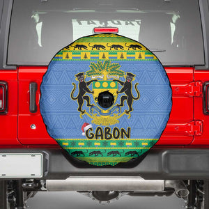 Afro Gabon Christmas Spare Tire Cover Coat Of Arm Mix African Pattern