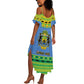 Afro Gabon Christmas Summer Maxi Dress Coat Of Arm Mix African Pattern