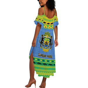 Afro Gabon Christmas Summer Maxi Dress Coat Of Arm Mix African Pattern