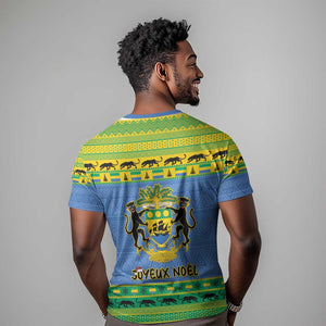 Afro Gabon Christmas T shirt Coat Of Arm Mix African Pattern