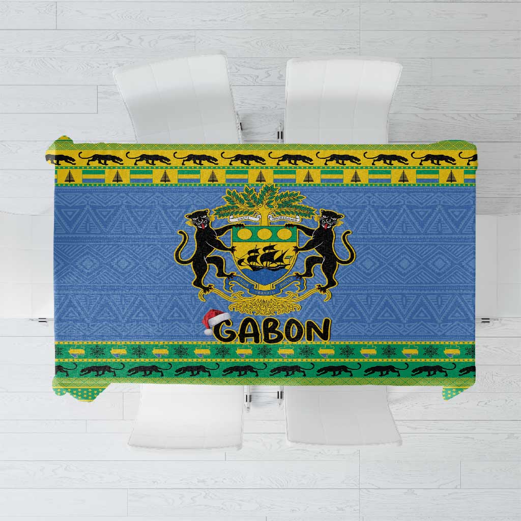 Afro Gabon Christmas Tablecloth Coat Of Arm Mix African Pattern