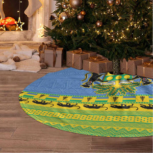 Afro Gabon Christmas Tree Skirt Coat Of Arm Mix African Pattern