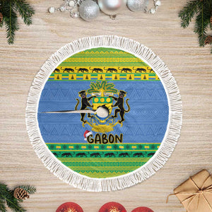 Afro Gabon Christmas Tree Skirt Coat Of Arm Mix African Pattern