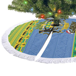 Afro Gabon Christmas Tree Skirt Coat Of Arm Mix African Pattern