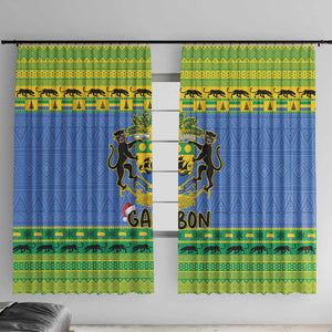 Afro Gabon Christmas Window Curtain Coat Of Arm Mix African Pattern