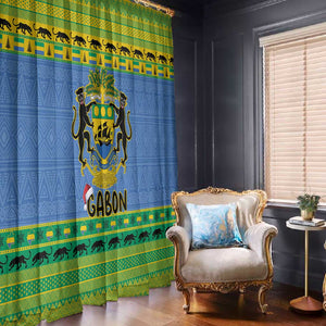 Afro Gabon Christmas Window Curtain Coat Of Arm Mix African Pattern