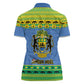 Afro Gabon Christmas Women Polo Shirt Coat Of Arm Mix African Pattern