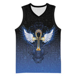 Personalised Egyptian Ankh Basketball Jersey Egypt Hieroglyphs Pattern LT15