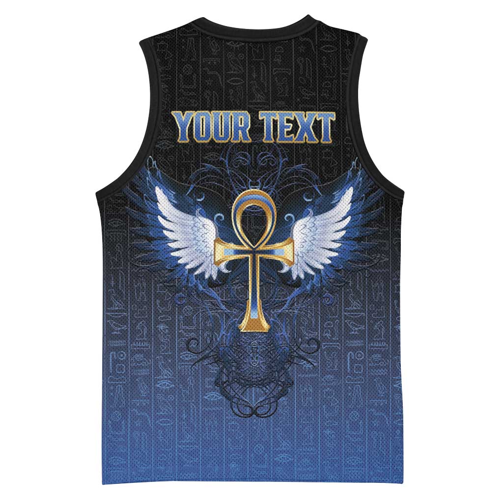 Personalised Egyptian Ankh Basketball Jersey Egypt Hieroglyphs Pattern LT15