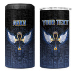 Personalised Egyptian Ankh 4 in 1 Can Cooler Tumbler Egypt Hieroglyphs Pattern