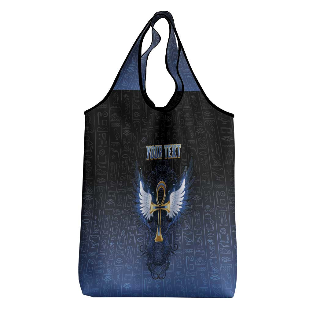Personalised Egyptian Ankh Grocery Bag Egypt Hieroglyphs Pattern