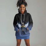 Personalised Egyptian Ankh Hoodie Dress Egypt Hieroglyphs Pattern